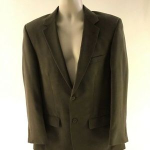 Via Europa Men's Brown 2 Button Green Blazer 40L